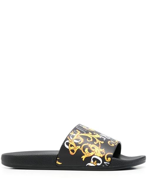 Ciabatta nera baroque Versace jeans Couture | 74VA3SQ3 ZS631G89